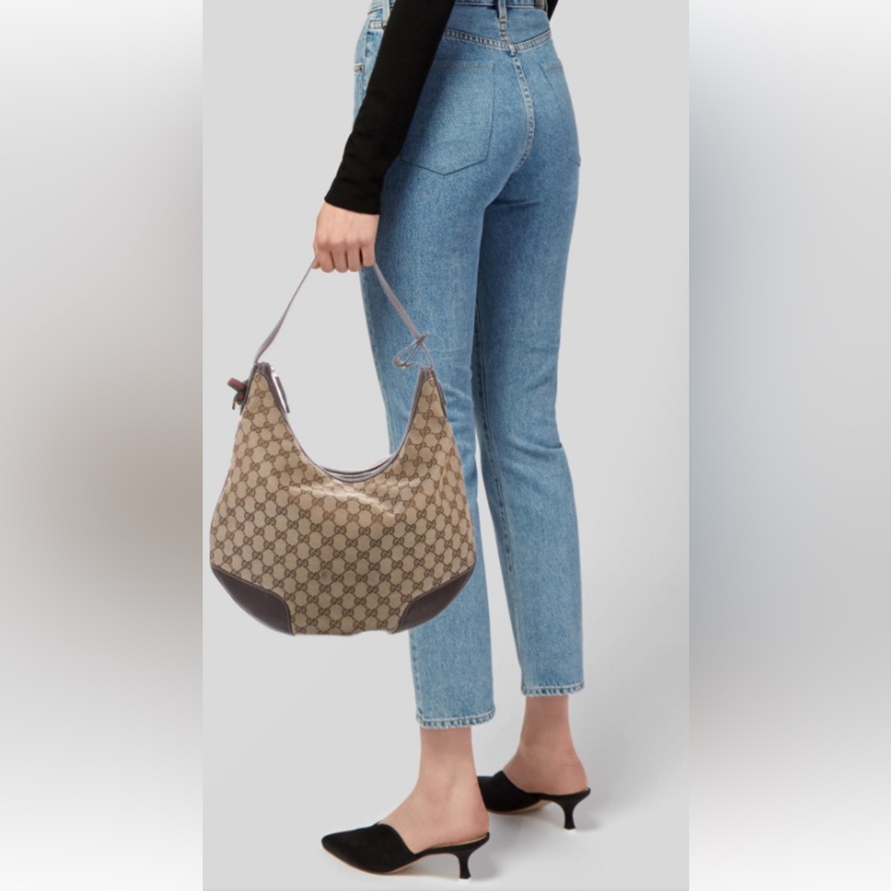 Gucci  Princy Vintage Canvas +Leather Hobo Bag Excellent Condition